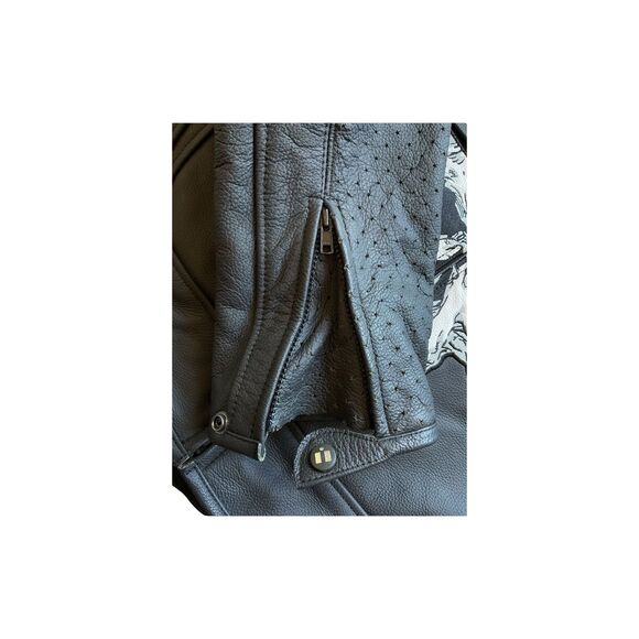 ICON Skull Leather Biker Jacket breathable remove able armour padding. Men’s XL - Picture 16 of 16